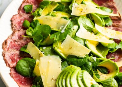 Venison Carpaccio with Watercress Salad