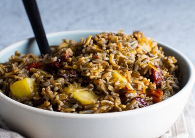 Apple Cranberry Pecan Wild Rice Pilaf