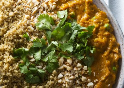 Butternut Squash Locro with Quinoa and Brazil Nut Crumble