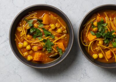 Chorba with Roasted Eggplant and Sweet Potatoes