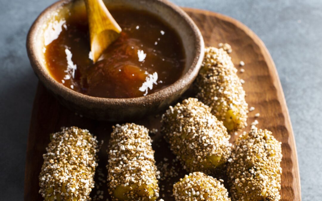 Kera Na Cutlets (Banana Croquettes with Amaranth)
