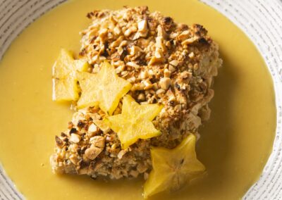 Cashew-Crusted Fish with Carambola Sauce