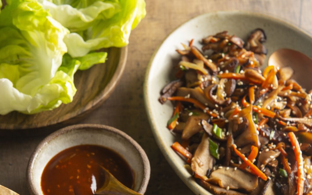 Mushroom “Bulgogi” Ssambap with Spicy Ssam Sauce