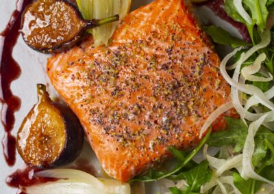 Baked Salmon with Sumac, Fennel, and Figs