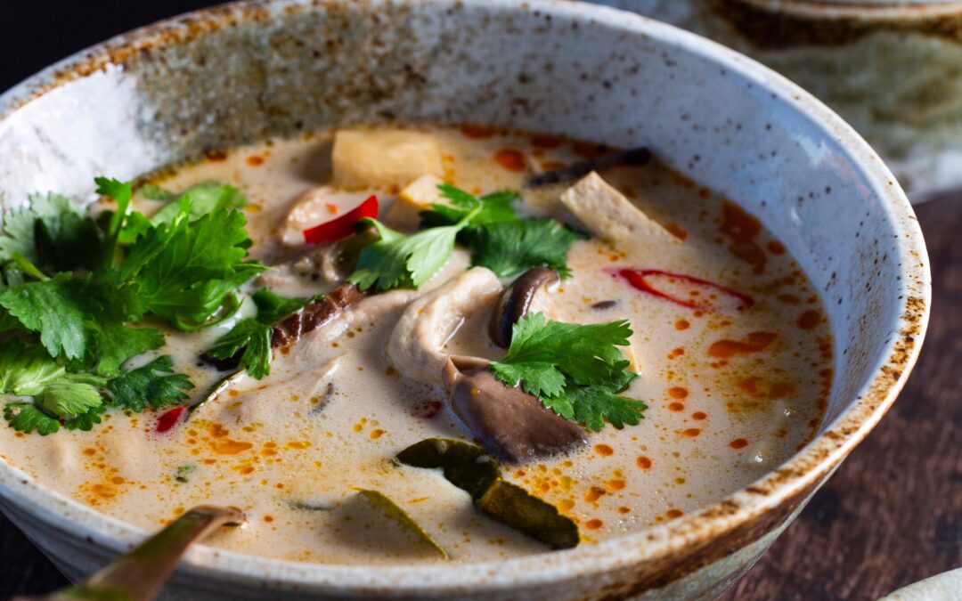 Tom Kha (Galangal Soup with Tofu and Mushrooms)